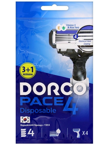 Одноразовые станки DORCO PACE4 FRA-100 4P (4шт)