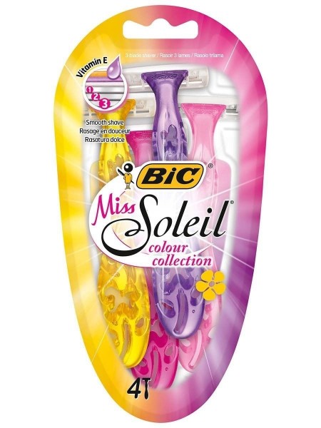 Bic Soleil Miss станок однор.(4шт на блистере) ТРИ ЛЕЗВИЯ